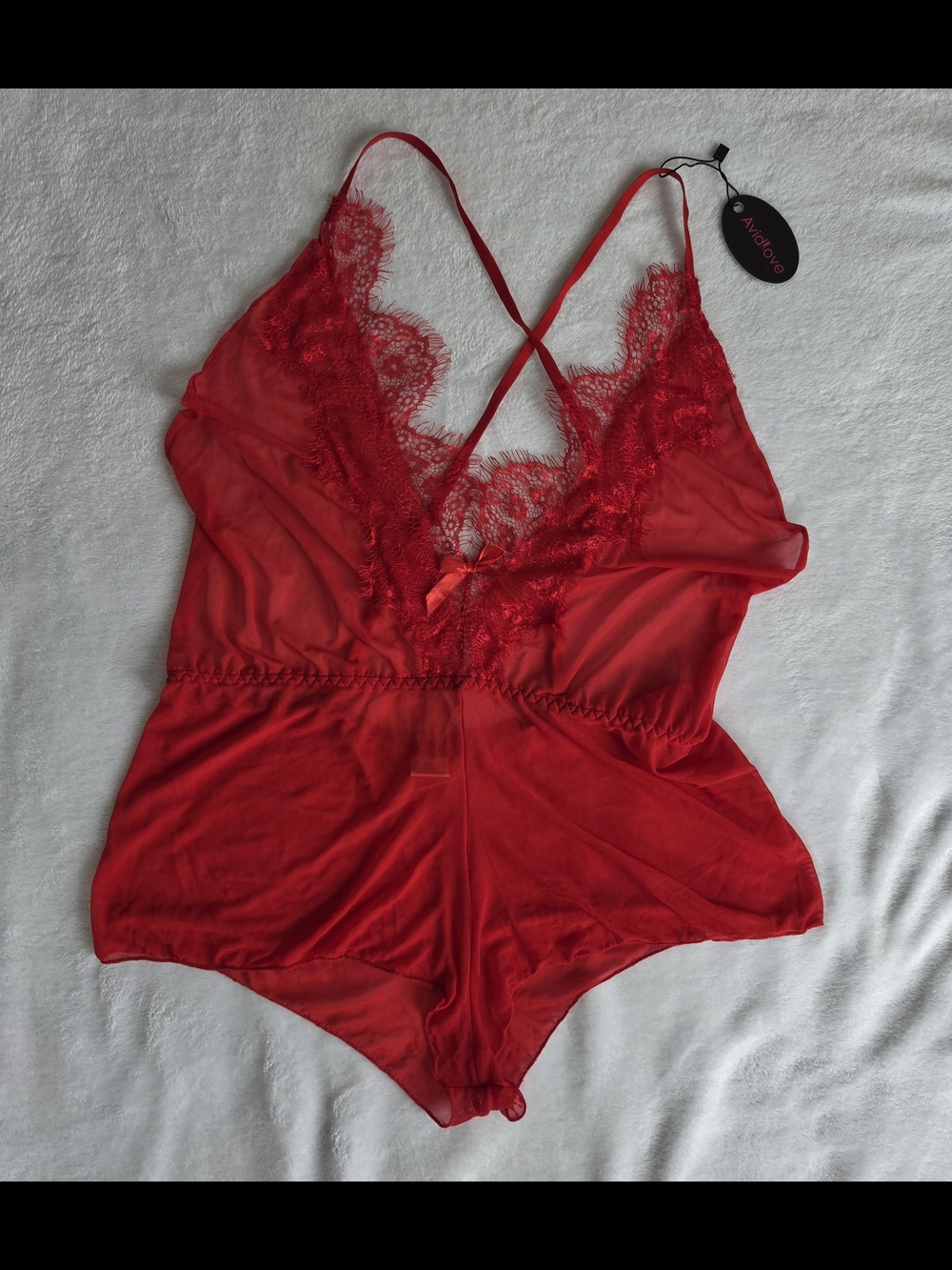 Avidlove Lace Trim Romper Teddy – Women's Lingerie XL